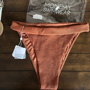 Monday Swimwear - Argentine Bottom - Clay Crinkle - Medium